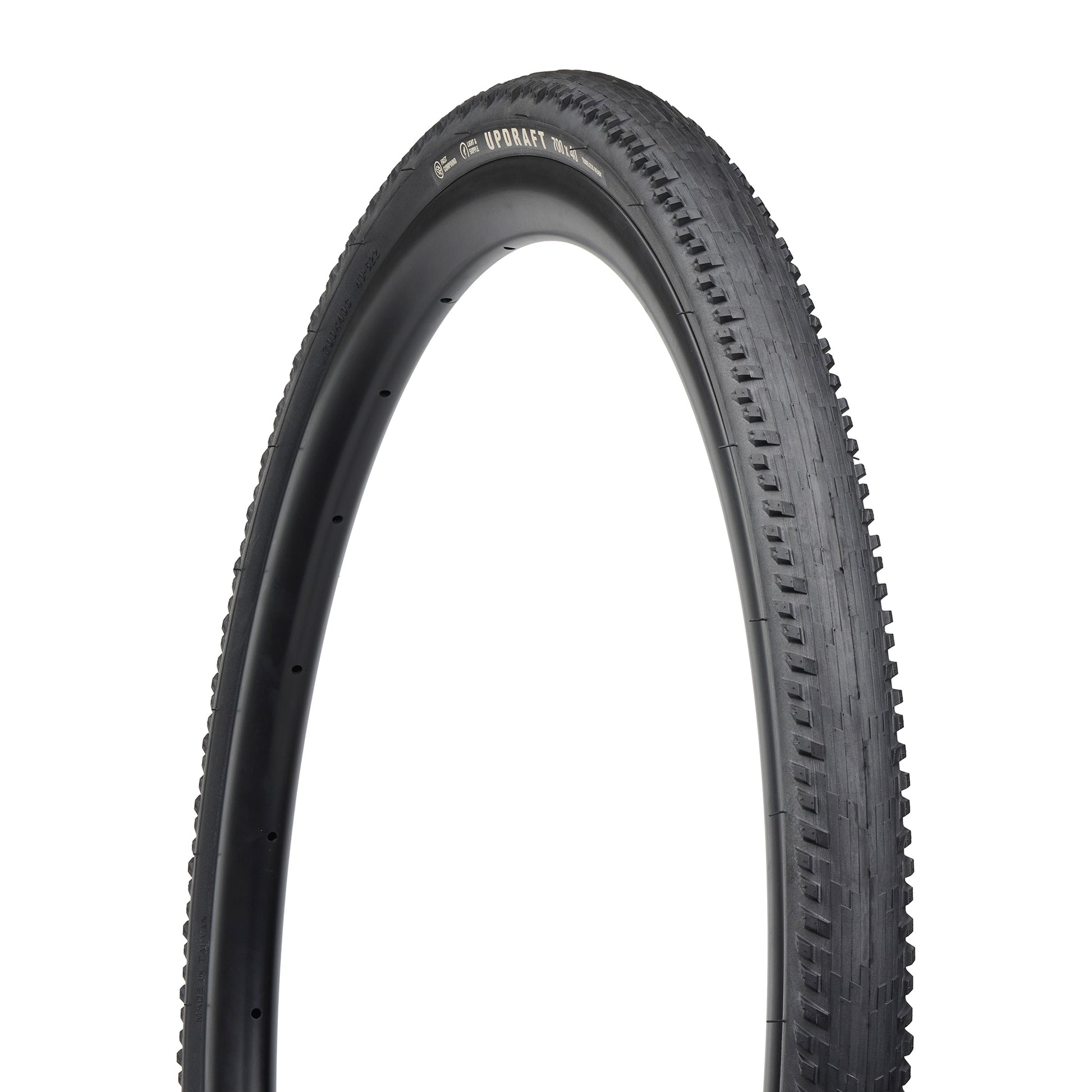 Teravail Updraft Gravel Tire three-quarter view showing black sidewall