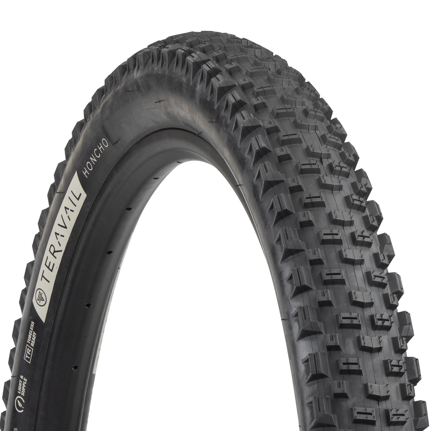 Teravail Honcho mountain tire black sidewall three-quarter view