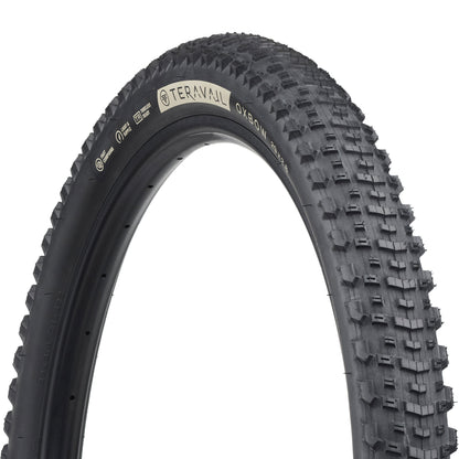 Teravail Oxbow tire three-quarter view showing black sidewall