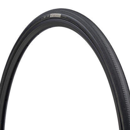 Teravail Rampart tire three-quarter view showing black sidewall